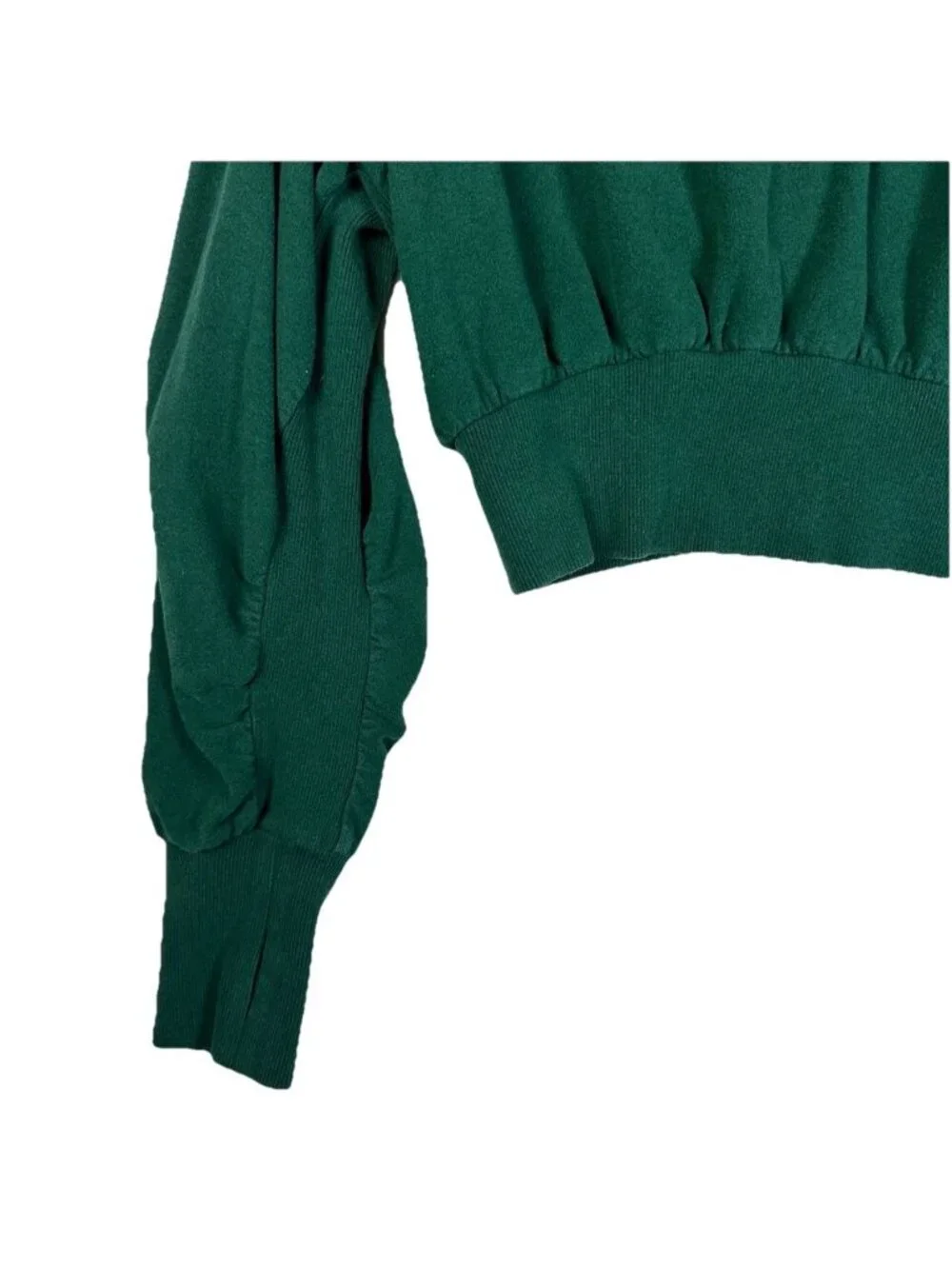 Sweaty Betty Women Green Size 6 Delight Crop Fleece Athleisure Sweatshirt